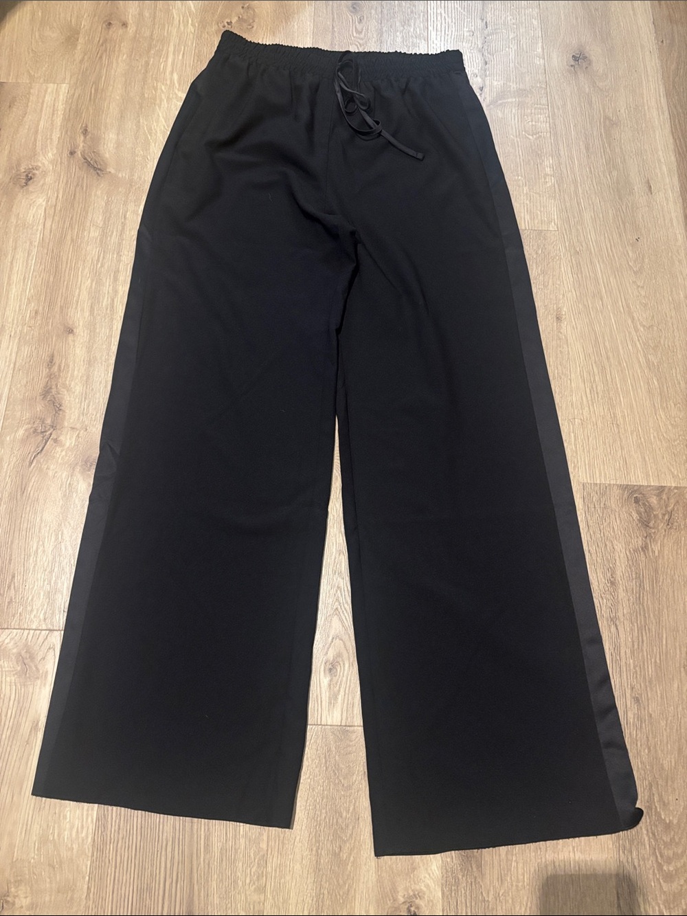 Kids Black Wide-Leg Pull-On Pants